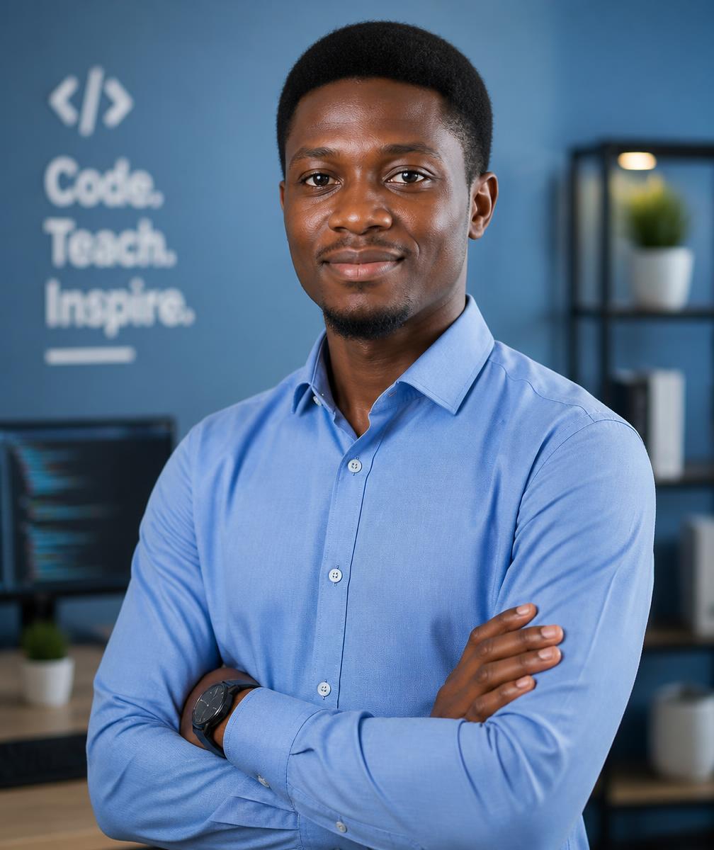 Portrait de Gaddiel DJÉLÉ BI, développeur Full Stack et formateur